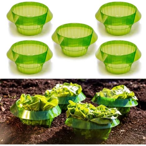 Bague de Protection pour Plantes 5 Pièces – Entonnoir Anti-Limaces en Plastique – Cloche à Salade et Clôture de Protection pour Semis