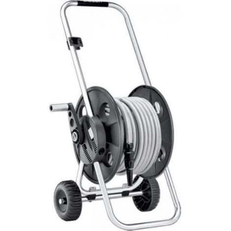Carro enrollador equipado con manguera QUBO Pronto25 Silver de 25 metros
