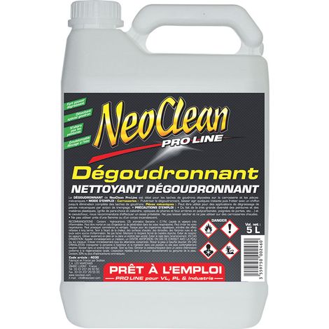 Dégoudronnant 5 litres 4030 – Détachant spécial goudron – N'altère pas les peintures – Émulsionnable et rincable à l'eau – Neoclean