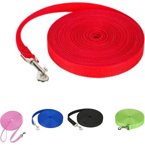 Laisse Pour Chien - ITOOBE - 5m - Polyester - Rouge - Durable pour Entraînement Extérieur (1/4)