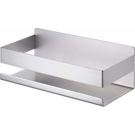 étagère salle de bain non percée étagère douche inox SUS304 étagère murale adhésive 23CM brossé. (1/4)