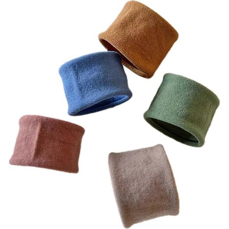 Lot de 5 élastiques à cheveux larges et résistants à la torsion, pour queues de cheval hautes. Design sans couture, parfaits pour le sport et la course à pied. Couleurs variées. (1/5)