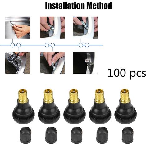 100 pièces Valve de Pneu Universelle TR412 pour Voiture et Moto (1/5)