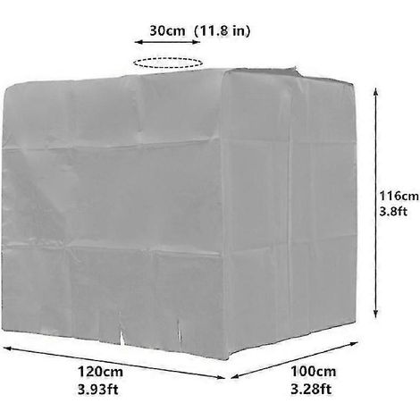 Tapa antipolvo para depósito de agua de 1000 l, cubierta para contenedor IBC, cubierta de aluminio (plateada)