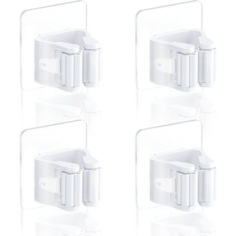 4 Pièces Porte-Balais Mural Sans Perçage pour Cuisine Salle de Bain Jardin et Garage – Range-Balai Robuste et Facile à Installer