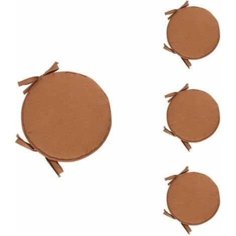 Set of 4 Round Cushions for Dining Room Chairs with Drawstring 38cm (1/4)