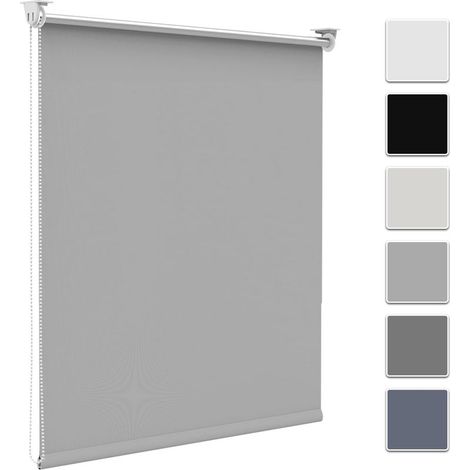 Store Enrouleur Occultant sans Perçage, Isolant Thermique pour Fenêtre ou Porte, Facile à Installer, Protéger Votre Vie Privée, Chambre,Salon, Salle de Bain,Gris Clair,50l x 150L cm Gris Clair 35l (1/5)