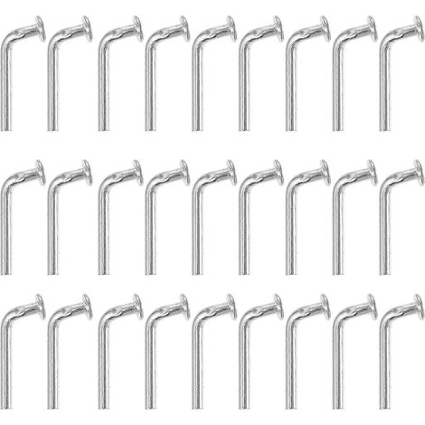 100 pièces Plateau métallique Palettes en plastique Stockage en sous-sol Boulons de sécurité Boulon en J Goupille de sécurité-3.20X1.70X1.10CM-Silver