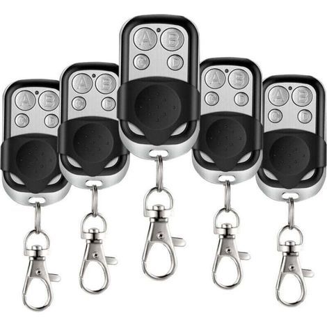 FENOPLASTICA5 Pcs Telecommande Universelle Portail, XU, 433,92 MHz Commande à distance Garage sans Fil à 4 Boutons avec Couvercle Coulissant Porte Clés pour Porte Garage Électrique - KZQ