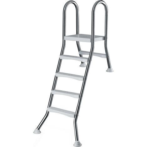 Poolleiter Edelstahl für Halbhochbecken mit 120 cm höhe (1/4)