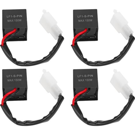 Relé intermitente electrónico de 2 pines y 12 V para motocicletas con LED, 4 unidades con cable, resistente al agua, 150 W de potencia, modelo universal. (1/5)