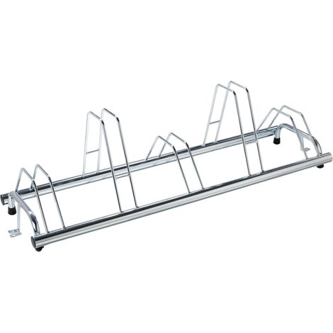 Andrys Rastrelliera Bici 5 Posti con Tappi PVC Alto/Basso Zincato Argento