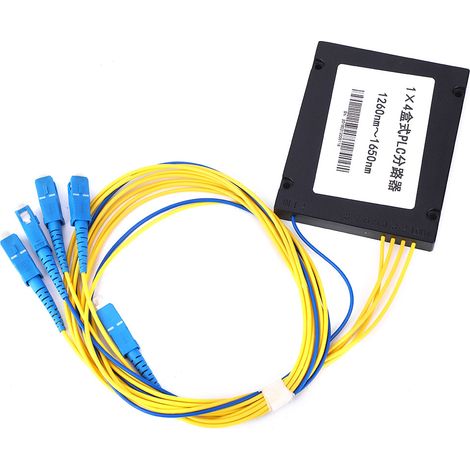 Répartiteur fibre optique PLC monomode à faible perte d'insertion 1x4, interface SC/UPC pour câblage domestique (1/5)