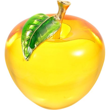 de Bureau en Cristal Pomme Jaune Statuette Ind formable pour (1/5)