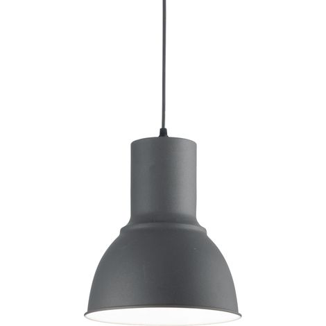 Sospensione Industrial-Minimal Breeze Metallo Grigio 1 Luce E27 D23,5Cm (1/3)