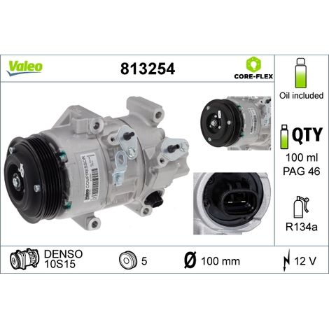 Compresseur, climatisation Valeo 813254 TOYOTA 8831005100 8831005101 8831005110