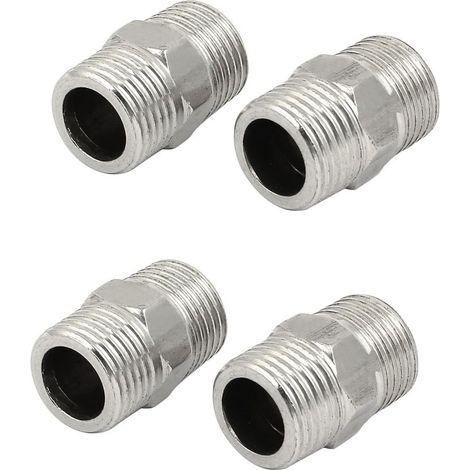/ 2BSP Außengewinde 201 Edelstahl Sechskantnippel Rohrfittings 4St (1/3)