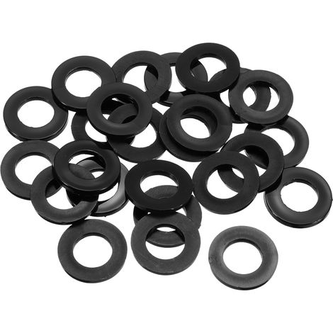 Rondelles Nylon M14 - Lot de 25 - Plastique Noir Robuste - Fixation Anti-corrosion - Plomberie et Mécanique - 14mm Intérieur (1/5)