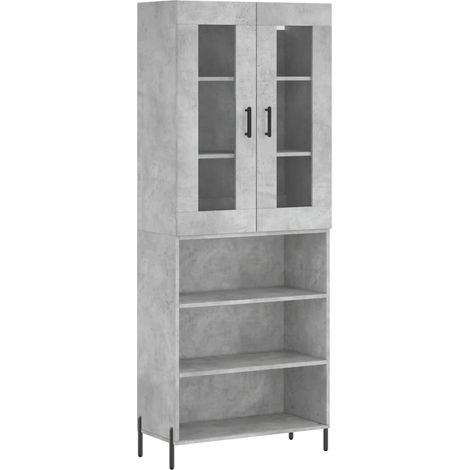 Credenza cassettiera mobile contenitore organizer cucina soggiorno salotto alto 695 x 34 x 180 cm legno ingegnerizzato grigio 020034574