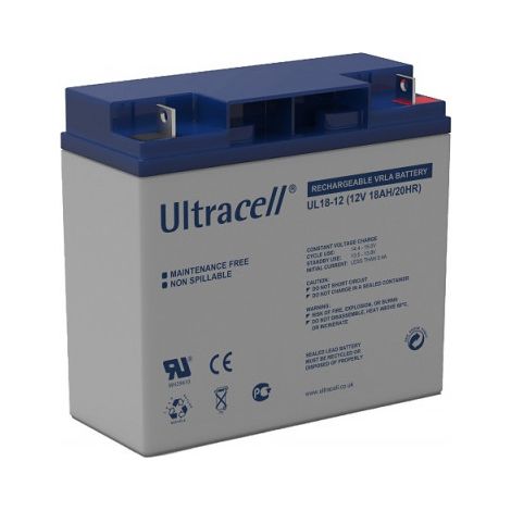 Batterie plomb étanche UL18-12 – UL1812 – 12V 18Ah – Technologie VRLA sans entretien – Pour onduleur et applications biomédicales – Ultracell