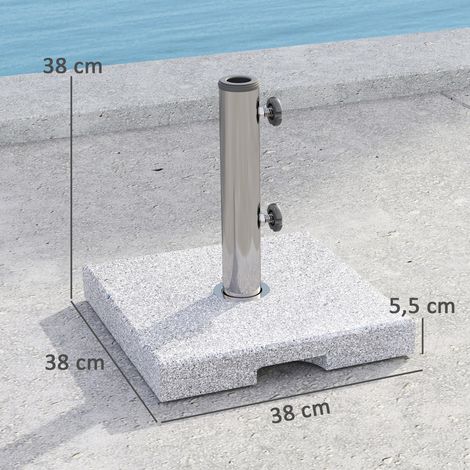 Socle de parasol en granit, 21 kg, support de parasol carré, poids pour parasols de 32/38/48 mm (1/5)