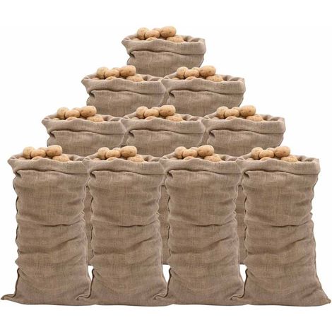 Jutesäcke 10 Stk. 65x135 cm 100% Jute 220 g/m²