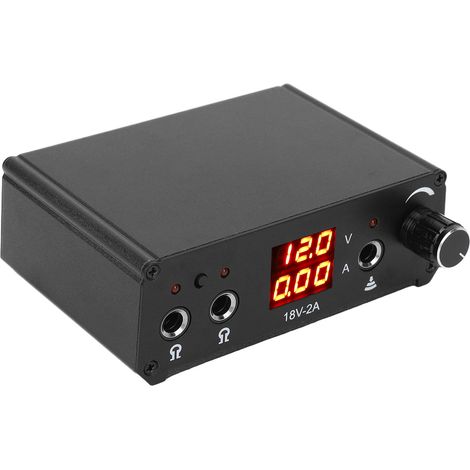 Alimentation électrique pour machine à tatouer, tension réglable numérique 90-265V, prise UE noire, idéale débutant, bloc d'alimentation tatouage précis (1/5)