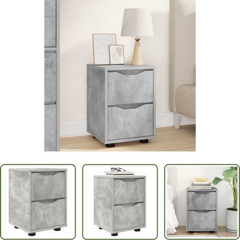Holzwerkstoff - Nachttisch Beton Grau 30,5 x 30 x 43 cm Holzwerkstoff (1/5)