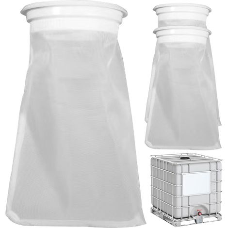 Filtres pour conteneurs IBC, lot de 3, 5,3 x 250 mm, filtres pour couvercles IBC, filtre à mailles fines pour récupérateur d'eau de pluie, nylon, lavable, réutilisable, remplacement pour eau de pluie (1/5)