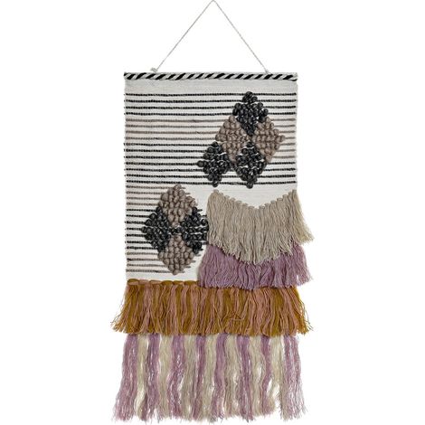 Hochwolle Tapestry 46x2x110 mehrfarbige Fransen Jute -Baumwollwatte Multikolen Material Familienfarbdekorationen Details Details Details (1/4)