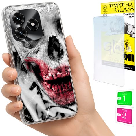 Custodia per Honor X5C Plus / X5C 4G, cover posteriore con vetro temperato 9H. (1/5)