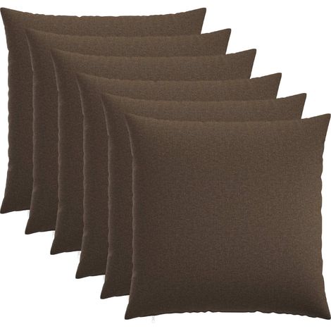 Housse de coussin 6 pc HEERLEN Taupe 55 x 55 cm Tissu vidaXL