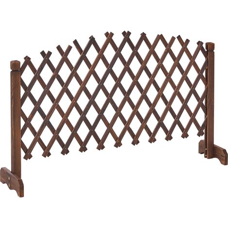 Schermo per la privacy Divisorio da giardino Traliccio Estensibile Pieghevole 122 x 70 cm Legno di abete Marrone scuro Pavarolo