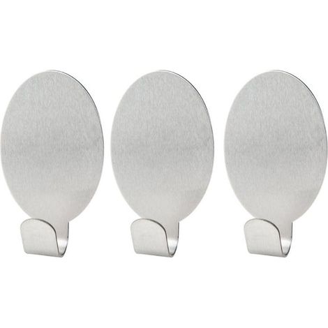 Lot de 3 crochets muraux adhésifs, crochet mural, crochet pour torchon de cuisine, crochet adhésif, acier inoxydable, 4,1 cm (1/4)