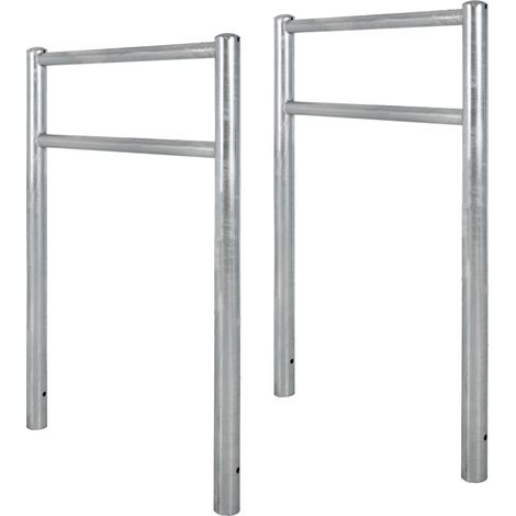 2x Fahrradanlehnbügel mit Knieholm 115x75 cm Stahl feuerverzinkt Ø 60 mm zum Einbetonieren Typ H (1/5)