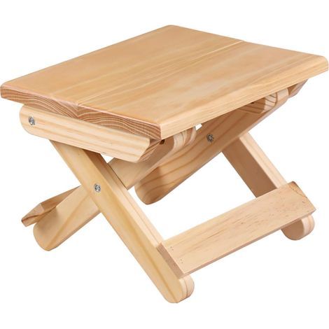 Marchepied pliable en bois de pin naturel – Dimensions 24x19x17,8 cm – Design compact pour espaces restreints – Drainage efficace (1/5)