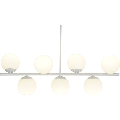 Lampara Techo Metal Cristal 98X21X22 Bolas Blanco LA207391 (1/5)