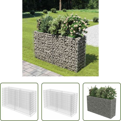 Jardinière - Lit surélevé à gabion Acier galvanisé 180x50x100 cm (1/5)