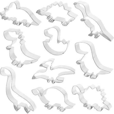 Dinosaurier-Ausstechformen aus Edelstahl, 3D-Cartoon-Fondant-Kuchenform, Geschenk für Kinder