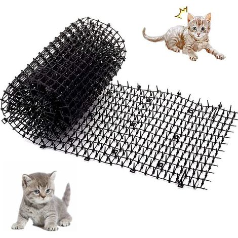Grille Jardin Anti Chiens, Pointes Répulsif Dissuasif, Tapis Anti-Chat avec Pointes, Tapis Anti Chat Jardin, pour Jardin Et Clôture Chats, Fait en Plastique, Protéger Plante Et Chat, 200 x 30 Cm (1/5)