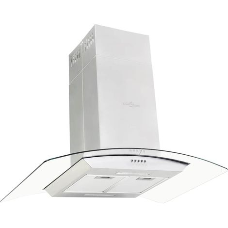 vidaXL Insel-Dunstabzugshaube 90 cm Edelstahl 756 m³/h LED (1/6)