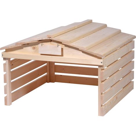 dobar® Robot Tosaerba Garage in Legno con Tetto Rimovibile – rifugio Robot Tosaerba con targhetta Personalizzabile – 78,5 x 74 x 52,5 cm – Naturale (1/4)