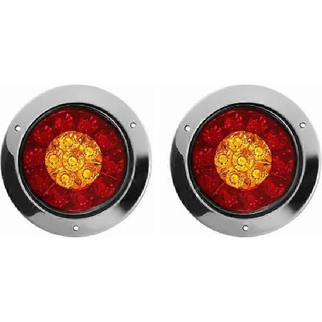 2 feux arrière de remorque à 16 LED, 12/24 V, clignotants, feux de position, feux stop, clignotants étanches pour fourgonnette, caravane, camping-car, etc. (1/5)