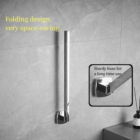 Porte-serviettes mural pivotant à fixation par vis, acier inoxydable chromé, 35 cm, salle de bain (1/5)
