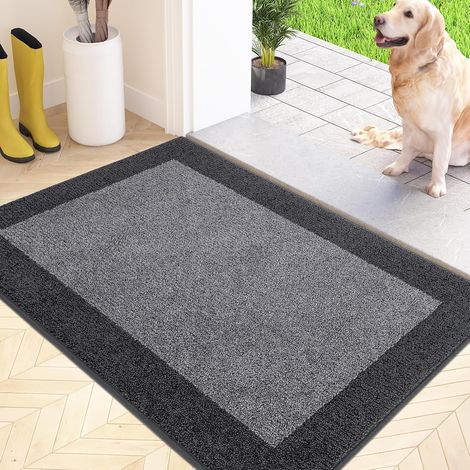 1 Paillasson 50x80 cm Microfibre Antidérapant Tapis Absorbant Lavable Entrée