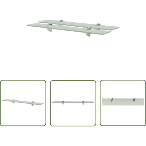 The Living Store Schweberegale 2 Stk. Glas 60x10 cm 8 mm - Wandregal - Glasregal - Badezimmerregal - Dekoratives Regal - Modernes Regal (1/5)