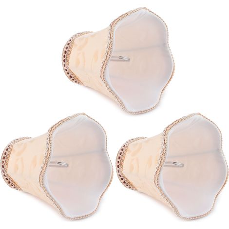 Clip-On E14 Stofflampenschirm, 3-teilig, modern, Lampenschirm für Kronleuchter, ideal für Hotels, KTV, Clubs, Aprikosenfarbe. (1/5)