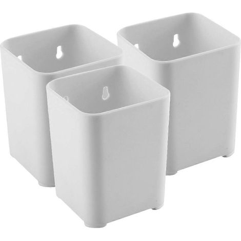 3er-Set Zahnbürstenhalter, Stifthalter zur Wandmontage, Stifteorganizer fürs Büro, Stiftebox fürs Büro-White (1/3)