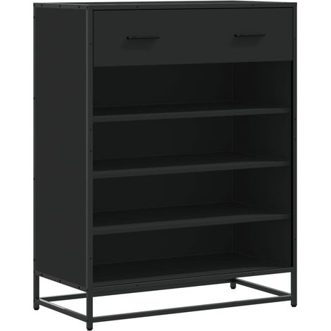 Maison Exclusive - Scarpiera Nera 75x38x97,5 cm in Truciolato e Metallo