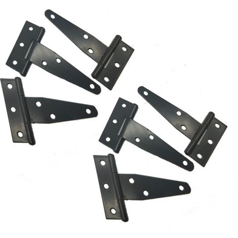 Lot de 6 charnières triangulaires à fente galvanisées en T de 7,9 pouces pour portes de remplacement